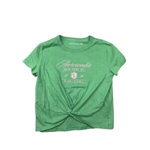 Abercrombie Kids Green Twist Front Graphic T Shirt Top Size 7 8